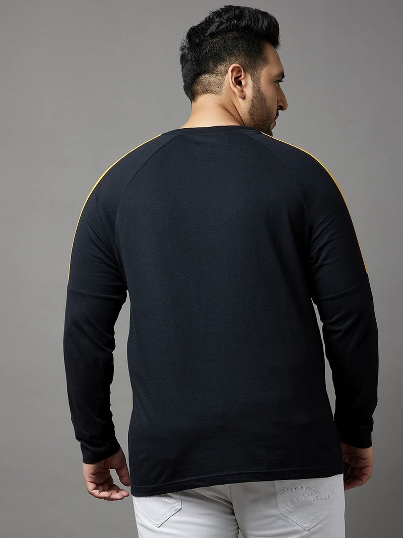 Bigbanana Plus Size Men's Regular Fit Henley Tshirt (Tactics,Black,4XL) - Image 5