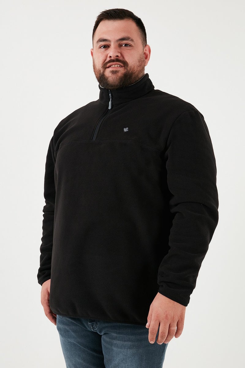 Buratti Regular Fit Anti-Pilling Plus Size Stand Collar Winter Raised Polar Fleece Men's Polar 5906001B - Image 2