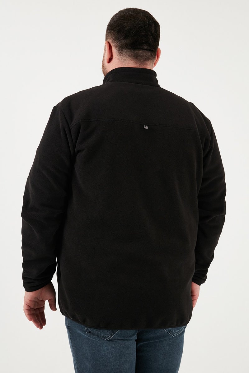 Buratti Regular Fit Anti-Pilling Plus Size Stand Collar Winter Raised Polar Fleece Men's Polar 5906001B - Image 5