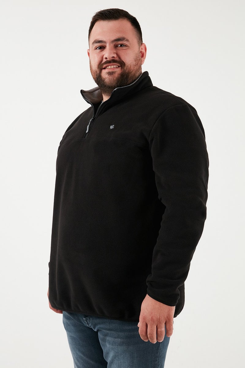 Buratti Regular Fit Anti-Pilling Plus Size Stand Collar Winter Raised Polar Fleece Men's Polar 5906001B - Image 4