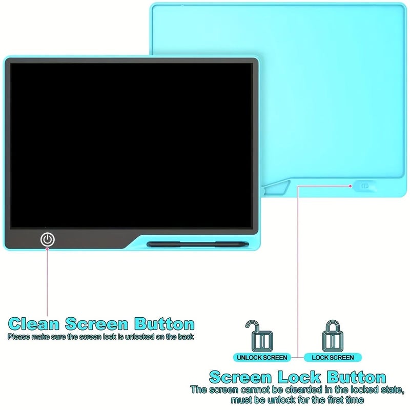 Pink 16 Inch LCD Rechargeable Writing Drawing Tablet with Monochrome Screen - Image 1
