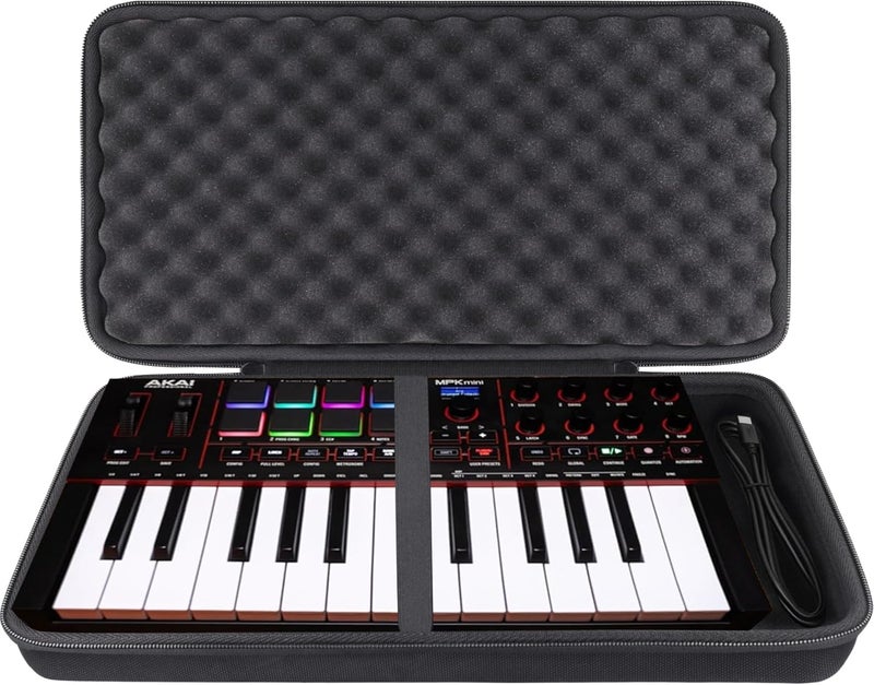 Khanka Hard Travel Case Replacement for Donner DMK 25 MIDI Keyboard Controller Music Mini Key With 8 Backlit Drum Pads, 4 Knobs 4 control faders MIDI Controller,Case Only - Image 1