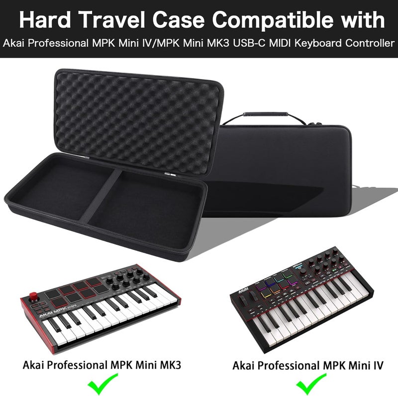 Khanka Hard Travel Case Replacement for Donner DMK 25 MIDI Keyboard Controller Music Mini Key With 8 Backlit Drum Pads, 4 Knobs 4 control faders MIDI Controller,Case Only - Image 4
