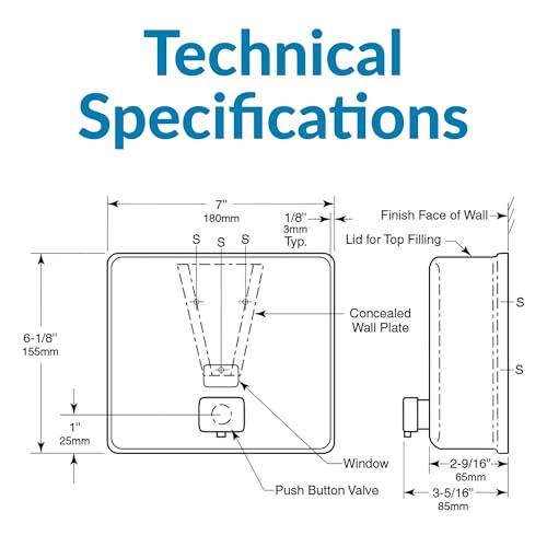 Bobrick Wall-Mounted Liquid Soap Dispenser, Satin-Finish Stainless Steel, 40 fl-oz Capacity, Vandal-Resistant Design with Refill Indicator Window, Top Fill Commercial Bathroom Accessory (Model B-4112) - Image 3