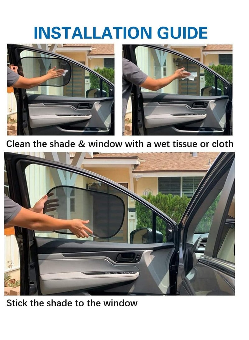 إي سي في في مظلة شمس لنافذة السيارة الجانبية للأطفال (عبوة من 4 قطع) - المظلة الوحيدة المعتمدة التي أثبتت قدرتها على حجب أكثر من 99% من الأشعة فوق البنفسجية بعامل حماية من الشمس 100 للحصول على أقصى حماية من الشمس للأطفال والحيوانات الأليفة، سهلة التركيب على السيارات والشاحنات وسيارات الدفع الرباعي - Image 5