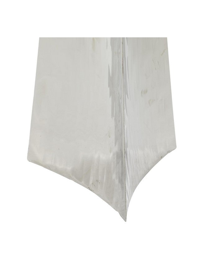 Deco 79 مزهرية زخرفية معدنية من الفولاذ المقاوم للصدأ مزهرية مركزية مطروقة، مزهرية زهور لتزيين المنزل 7" × 6" × 22"، فضي - Image 4