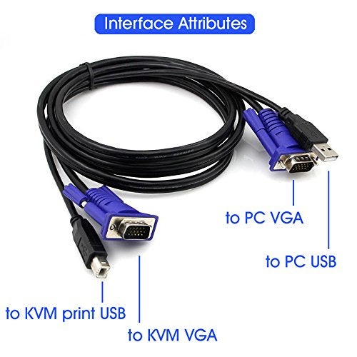 ANDTRONICS 2 Port USB 2.0 KVM Switch Box With 2 KVM Cables to Control up to 2 Computers for Computer Sharing Video Mouse Keyboard Monitor - Image 2