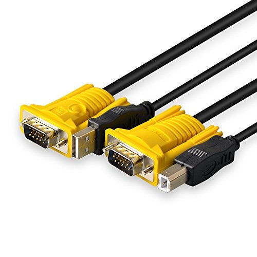ANDTRONICS 2 Port USB 2.0 KVM Switch Box With 2 KVM Cables to Control up to 2 Computers for Computer Sharing Video Mouse Keyboard Monitor - Image 4