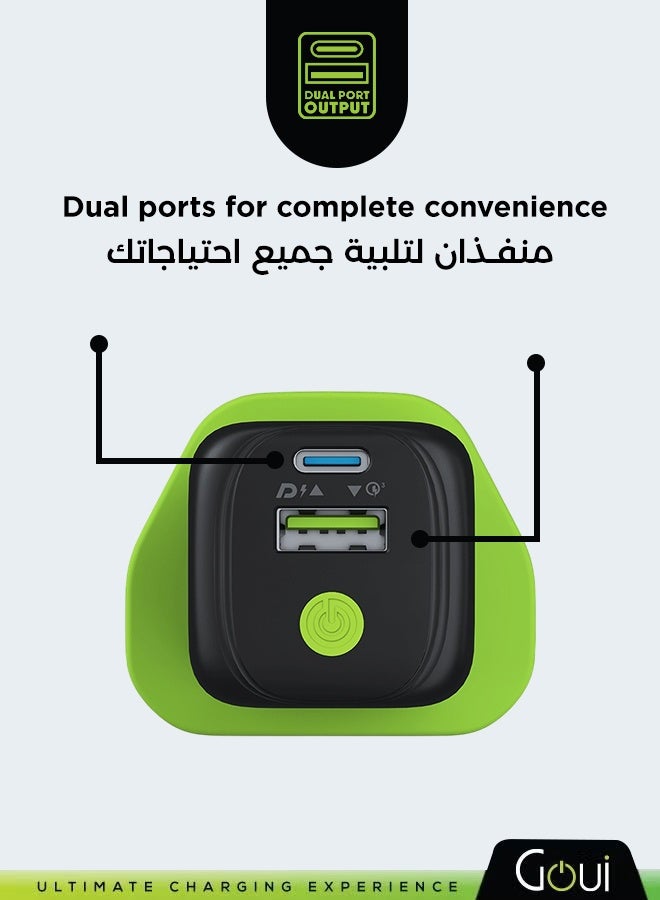 جوي جان 35 بلس شاحن جداري بقدرة 35 واط | منفذان Type-C و USB للشحن السريع | حجم مدمج و سهل الحمل | متوافق مع آيفون 17/16/15 و سامسونج و جالاكسي و شاومي و هواوي و ايباد و ايباد برو أسود - Image 3