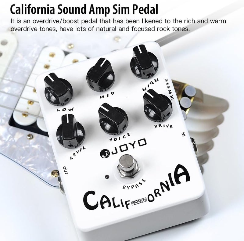 JOYO Overdrive Distortion Pedal Amp Simulator Rock Tones from OD to Dist for Electric Guitar Effect - Bypass (California Sound JF-15) - Image 2