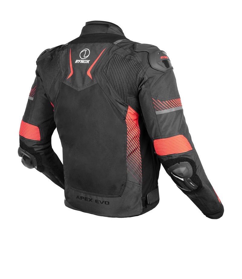 Rynox Apex Evo Jacket - CE Certified Class AA | Motorcycle Riding Jacket | Impact Protection | Abrasion Resistance - Black Red, 2XL - Image 2