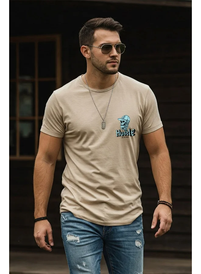 Veirdo Veirdo® Men's T-Shirt Regular Fit Round Neck Pure Cotton Half Sleeve Graphics Printed T-Shirt with Swan White Colour & M Size