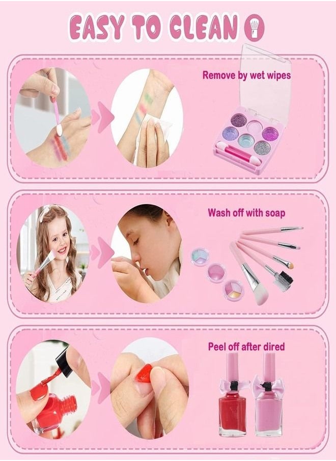 Tiokkss - Kids Makeup Kit for Girls, Washable Make Up Set 32pcs Toy for Kids Girls Makeup for Children, Kids Makeup Sets for Girls Birthday Gifts for 5 6 7 8 9 10 Year Old Girls - Image 1