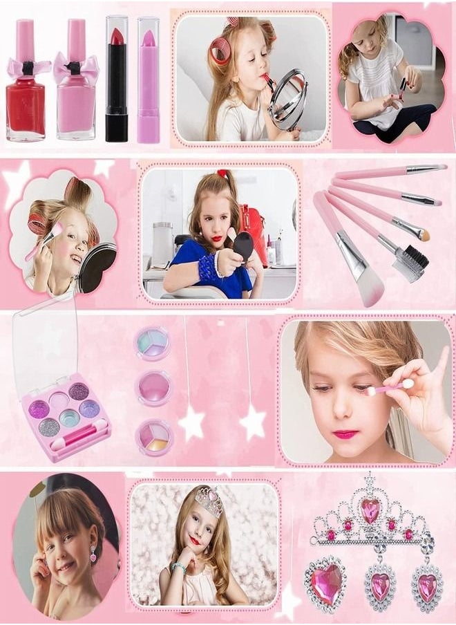 Tiokkss - Kids Makeup Kit for Girls, Washable Make Up Set 32pcs Toy for Kids Girls Makeup for Children, Kids Makeup Sets for Girls Birthday Gifts for 5 6 7 8 9 10 Year Old Girls - Image 1