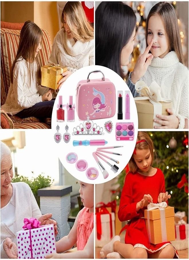 Tiokkss - Kids Makeup Kit for Girls, Washable Make Up Set 32pcs Toy for Kids Girls Makeup for Children, Kids Makeup Sets for Girls Birthday Gifts for 5 6 7 8 9 10 Year Old Girls - Image 1