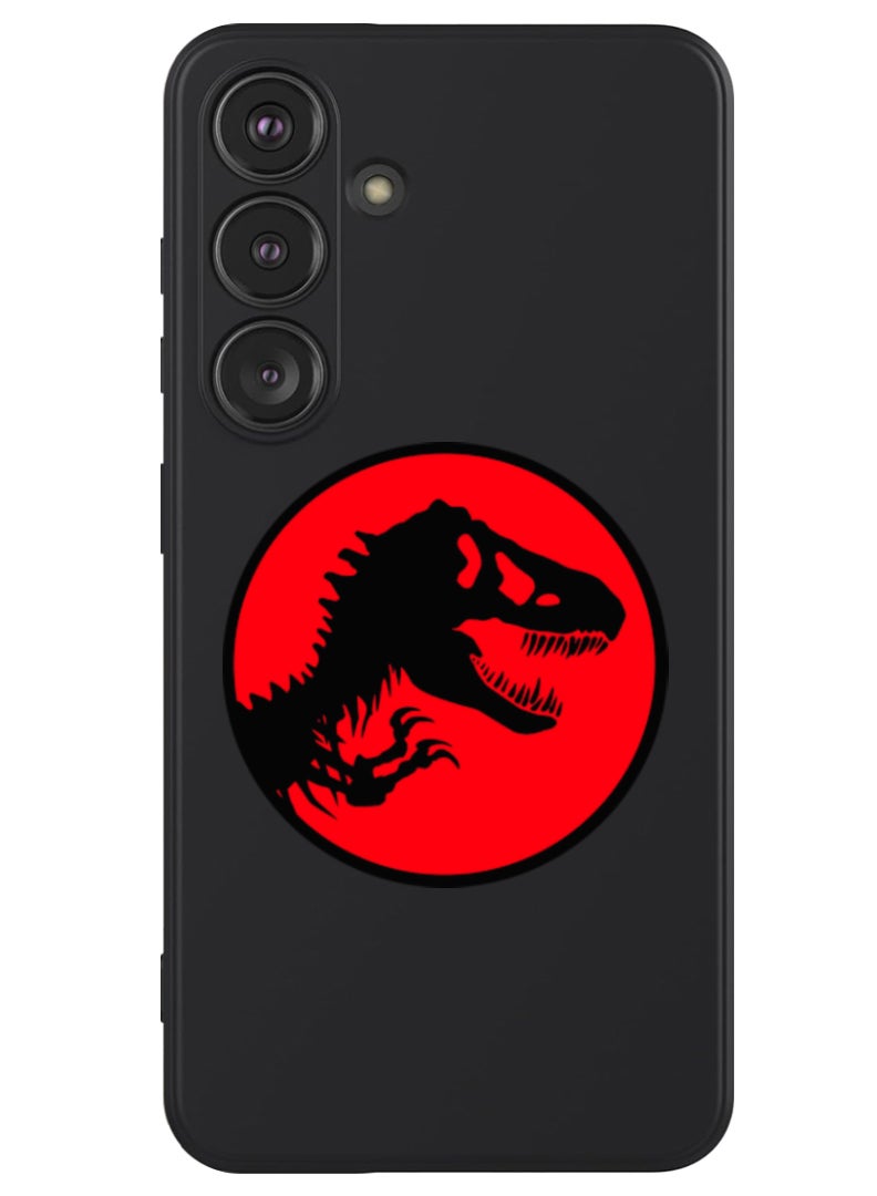 Theodor Protective Slim Fit Case Liquid Silicone Cover with Full Body Protection Anti-Scratch Shockproof Case For Samsung Galaxy S24 (Black) - Jurassic Park - Image 1