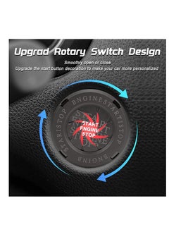 Y&D Car Start Button Cover, Engine Stop Spin One Key Cover Anti-Scratch Universal Replacement Decoration Protector Ring, Titanium Black  - Image 2