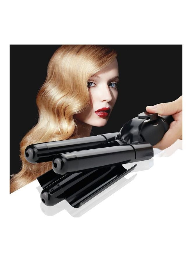 NIBEMINENT Three Barrel Curling Iron Wand Black - Image 1