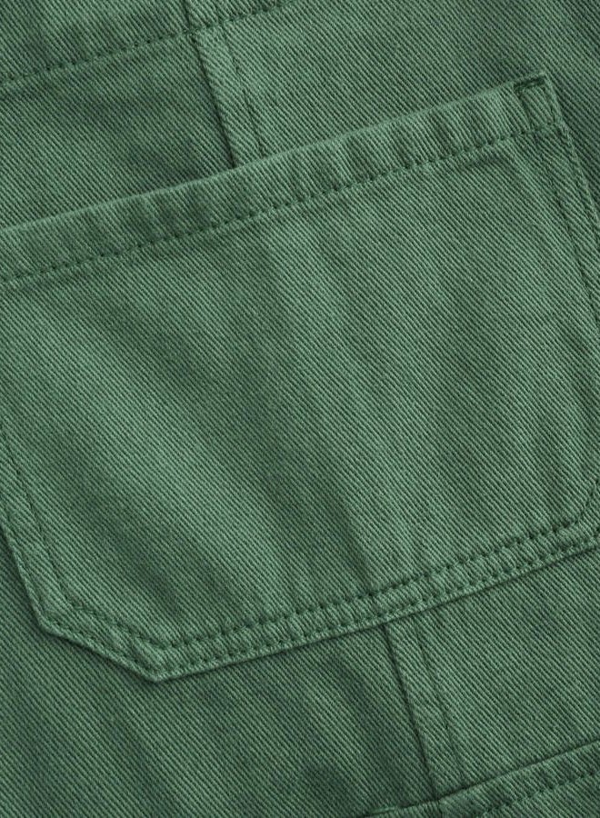 CIDER Overall Shorts For Women Jean Denim Rompers Adjustable Strap Loose Fit Overalls Summer Casual Outfits with Pockets, Green, L - Image 2