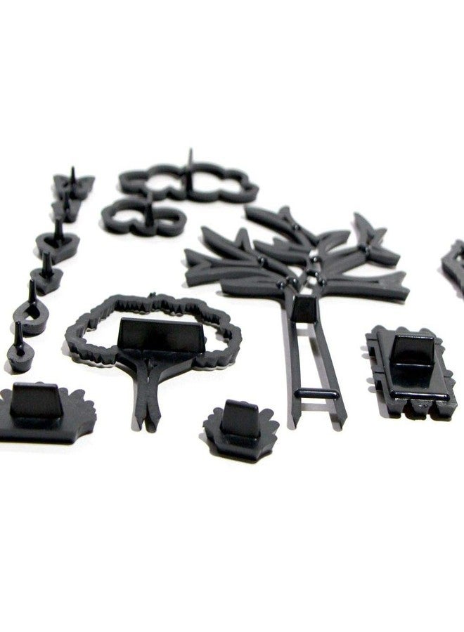 EORTA Set of 14 Fondant/Cookie Cutter Tree/Cloud/Bench/Butterfly Silhouette Gumpaste Flowers Sugar Craft Mold Cake Decorating Tools for Party, DIY, Craft, Park Theme - Image 4