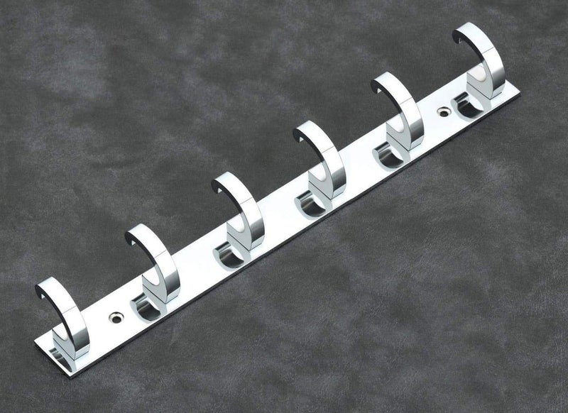 iSTAR 6 Pin Bathroom Cloth Hooks Hanger Door Wall Bedroom Bathroom Robe Hooks Rail for Hanging Stainless Steel Round Shape Hook (Pack of 1) - Image 1