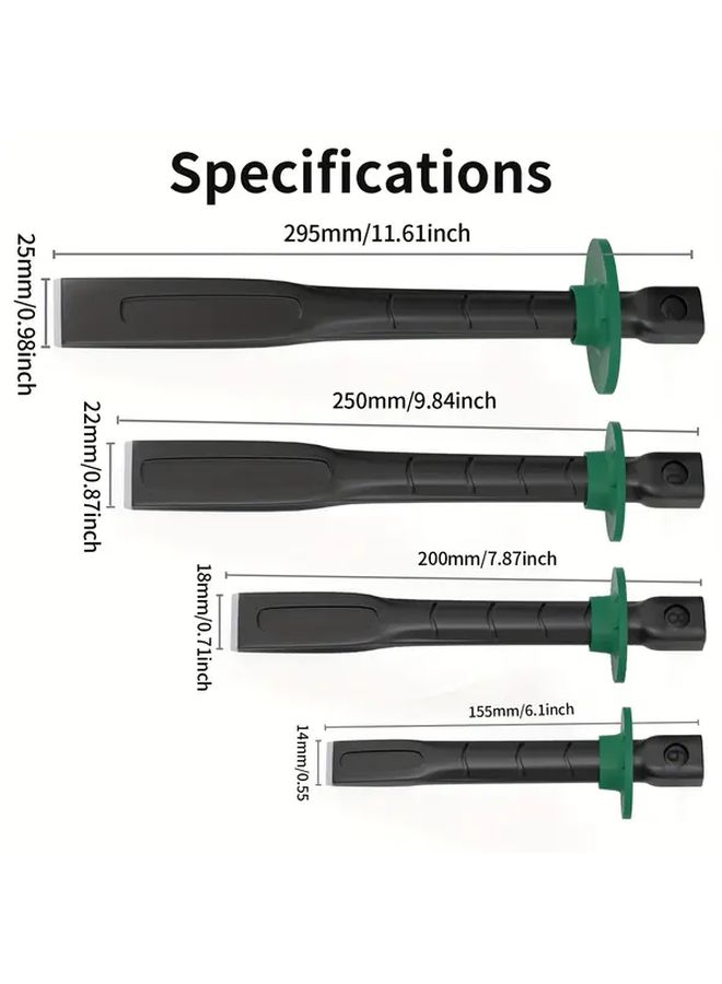 Industrial Grade AllInOne Chisel Set 8 Inch And 10 Inch Flat Headed Chrome Vanadium Steel - Image 3