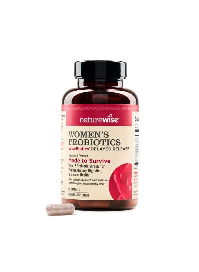 NatureWise Probiotics for Women - Multi-Strain Probiotic with Prebiotics + Cranberry - Vaginal, PH Balance, Digestive, Urinary Tract - 18 Unique Strains, 20 Billion CFU - 60 Capsules[2-Month Supply] - Image 1