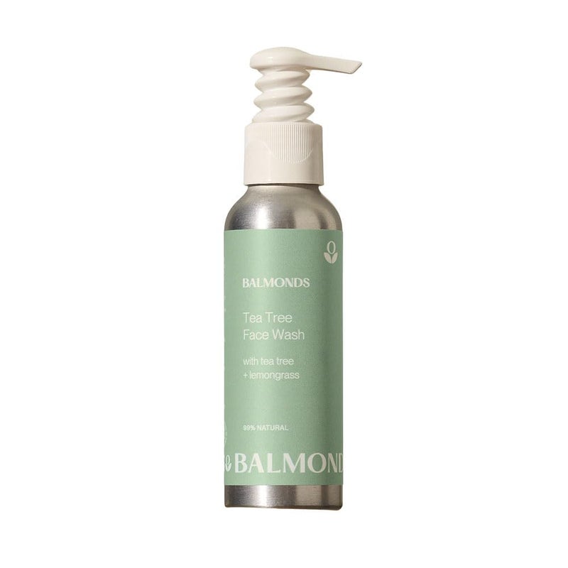 Balmonds tea tree face wash - 99% natural foaming cleanser with lemongrass for sensitive, breakout-prone skin, vegan, paraben-free, 4.2 fl oz - Image 1
