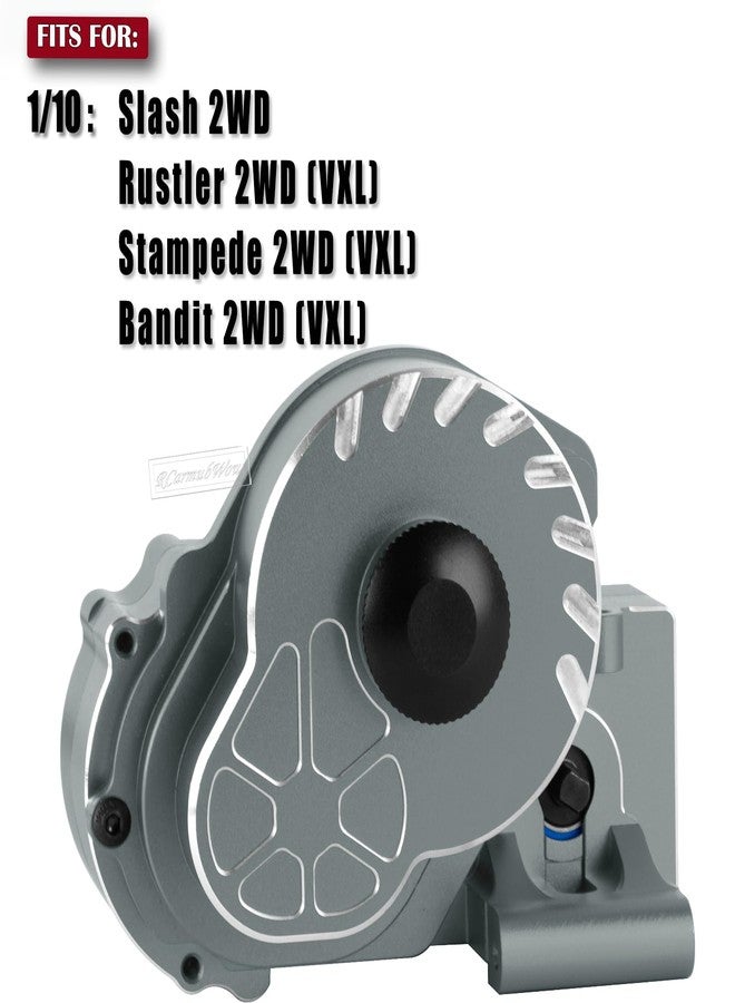 RCarmubWow Metal Transmission Complete Upgrades Part for 1/10 Slash/Rustler/Stampede/Bandit 2WD(VXL),Gearbox Case w/76T 83T 86T 90T Gear,Diff,Slipper Clutch & Rebuild Kit,Pressure Plate,Titanium - Image 2