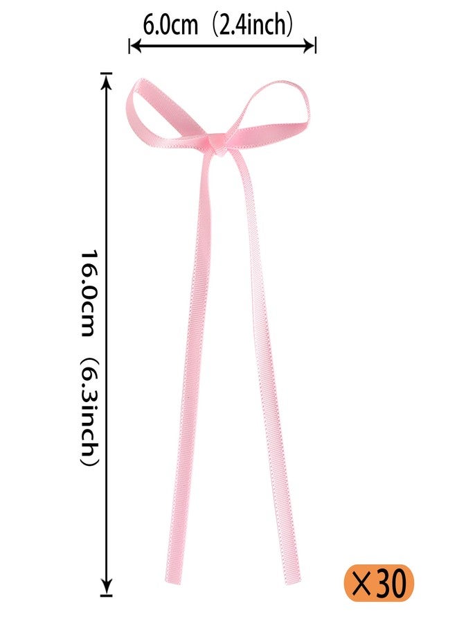 Rsstarxi 30 Pack Pink Bow Cupcake Toppers Bows Cake Decorations Birthday Bowknot Ribbons CupcakeToppers for Girls Baby Shower Bridal Wedding Birthday Anniversary Party Decorations Supplies - Image 2