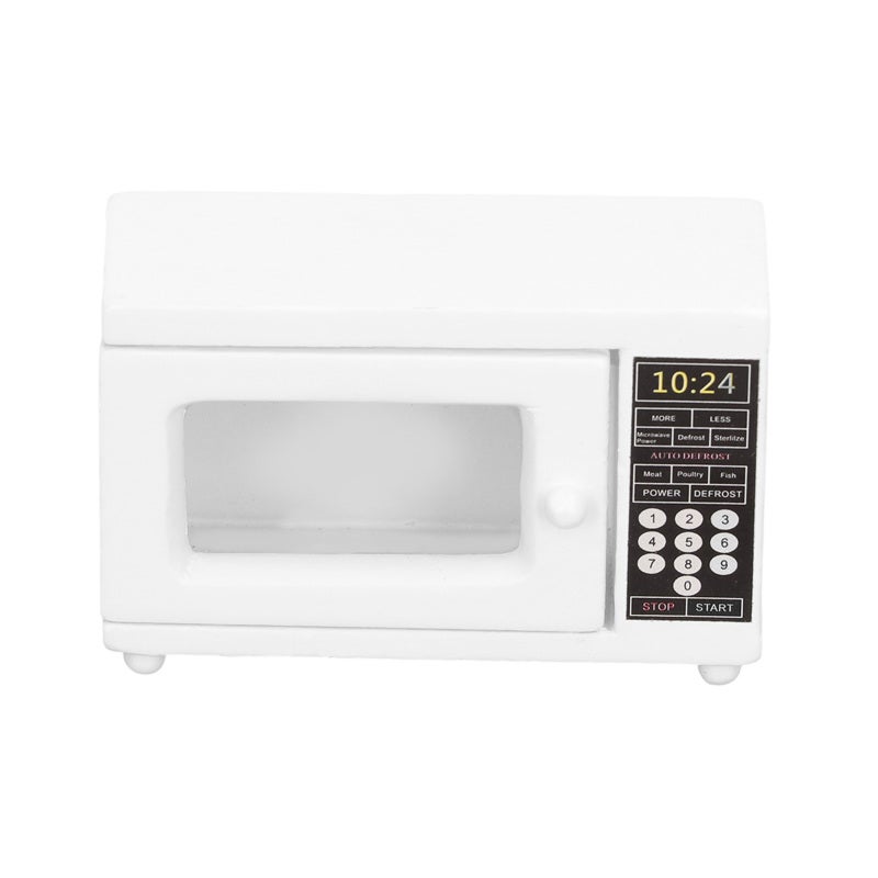 Miniature Dollhouse Microwave Oven: 1:12 Scale High-quality Eco-friendly Composite Wood Exquisite Sturdy - Vivid Delicate Portable Accessory for DIY Dollhouse Kitchen Living Room Decoration & Kids Who - Image 2