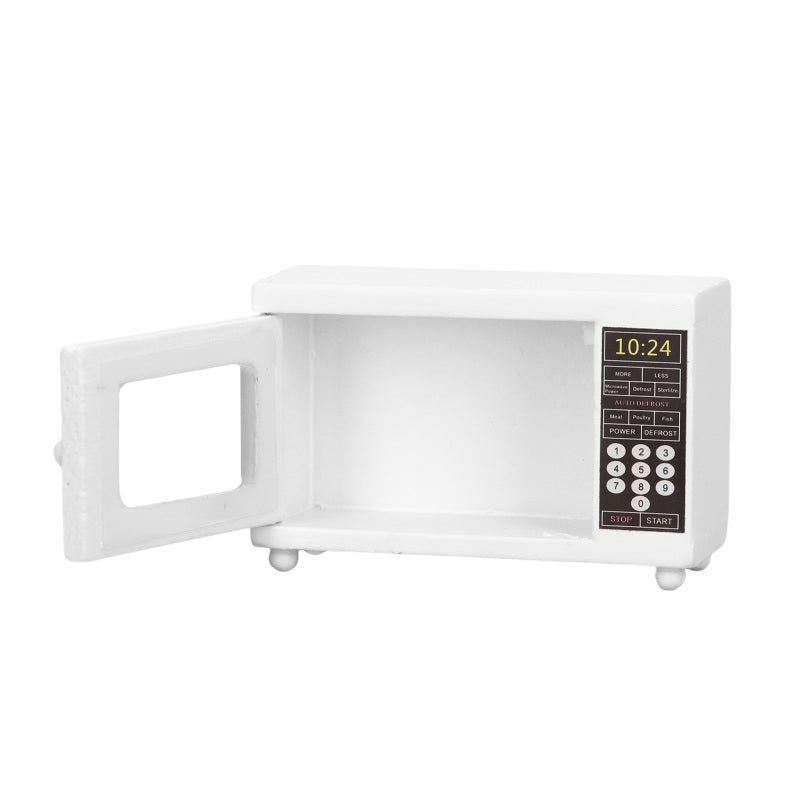 Miniature Dollhouse Microwave Oven: 1:12 Scale High-quality Eco-friendly Composite Wood Exquisite Sturdy - Vivid Delicate Portable Accessory for DIY Dollhouse Kitchen Living Room Decoration & Kids Who - Image 5
