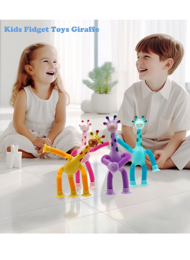 Bebiland - Telescopic Suction Cup Giraffe Toy, Ever-Changing Giraffe Telescopic Tube Suction Cup Toys, Decompress Educational Sensory Toys, Stretch Novel Educational Toys for Kids and Adults - Image 1