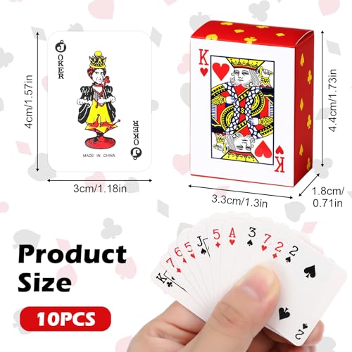 Yolev 10 Pack Mini Deck of Cards 157in Mini Playing Cards Bulk Miniature Poker Card Game for Adults Novelty Party Favor for Christmas Halloween New Year - Image 5
