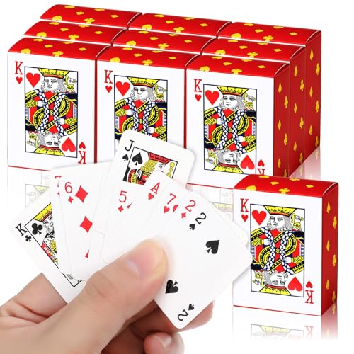Yolev 10 Pack Mini Deck of Cards 157in Mini Playing Cards Bulk Miniature Poker Card Game for Adults Novelty Party Favor for Christmas Halloween New Year - Image 1