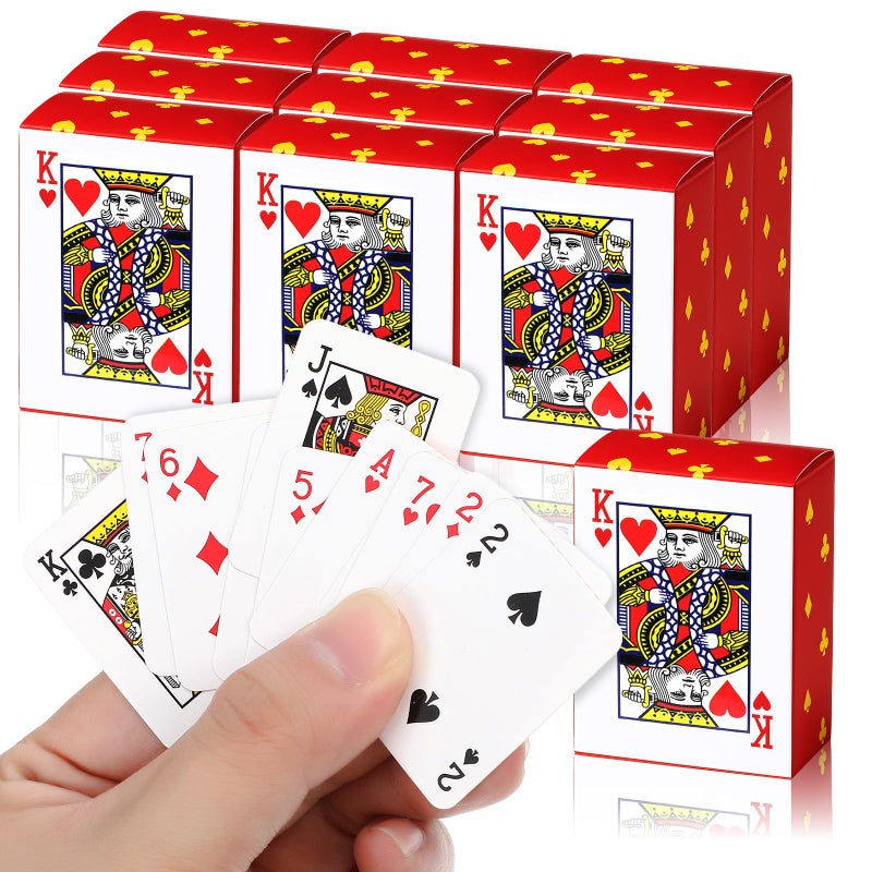 Yolev 10 Pack Mini Deck of Cards 157in Mini Playing Cards Bulk Miniature Poker Card Game for Adults Novelty Party Favor for Christmas Halloween New Year - Image 3