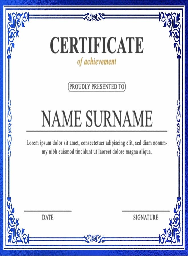 DUGUTUL Professional Certificate Paper 8.5 x 11 for Printing, Diploma Paper, Award Certificates Paper, 80 lb, 15 Count, Gold Foil Border, for Office, Business Awards, Graduation, School (BLUE) - Image 2
