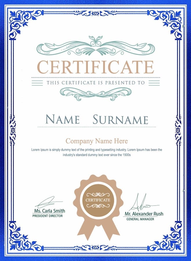DUGUTUL Professional Certificate Paper 8.5 x 11 for Printing, Diploma Paper, Award Certificates Paper, 80 lb, 15 Count, Gold Foil Border, for Office, Business Awards, Graduation, School (BLUE) - Image 4
