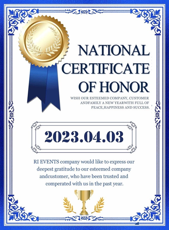 DUGUTUL Professional Certificate Paper 8.5 x 11 for Printing, Diploma Paper, Award Certificates Paper, 80 lb, 15 Count, Gold Foil Border, for Office, Business Awards, Graduation, School (BLUE) - Image 3