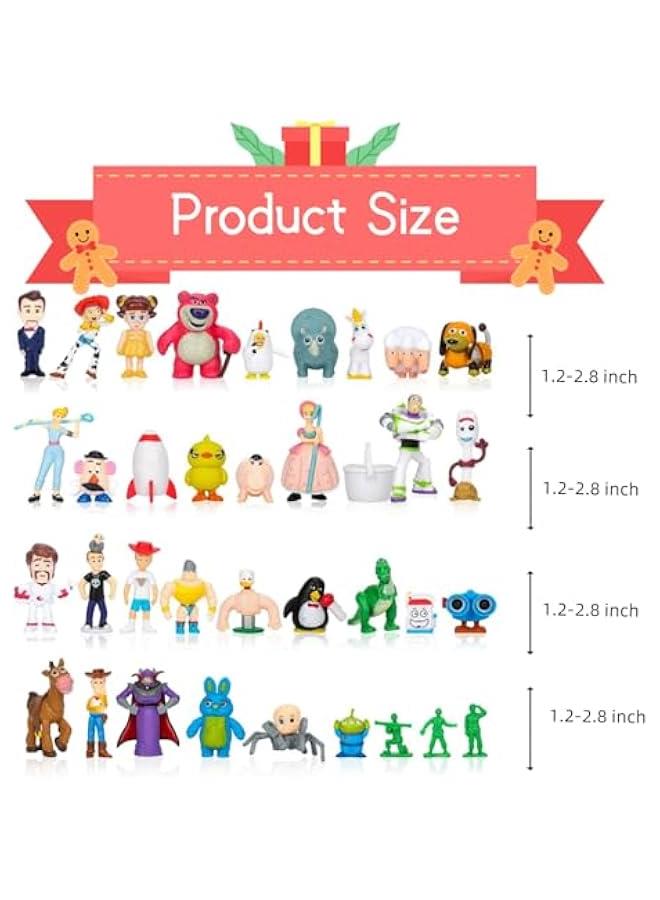 Toy Action Figures Story Toys Set, 1.2-2.8 inches Tall Action Figures with Woody, Buzz and Jessie,Toy Anime Figurines Story Characters(36 Pack)  - Image 2