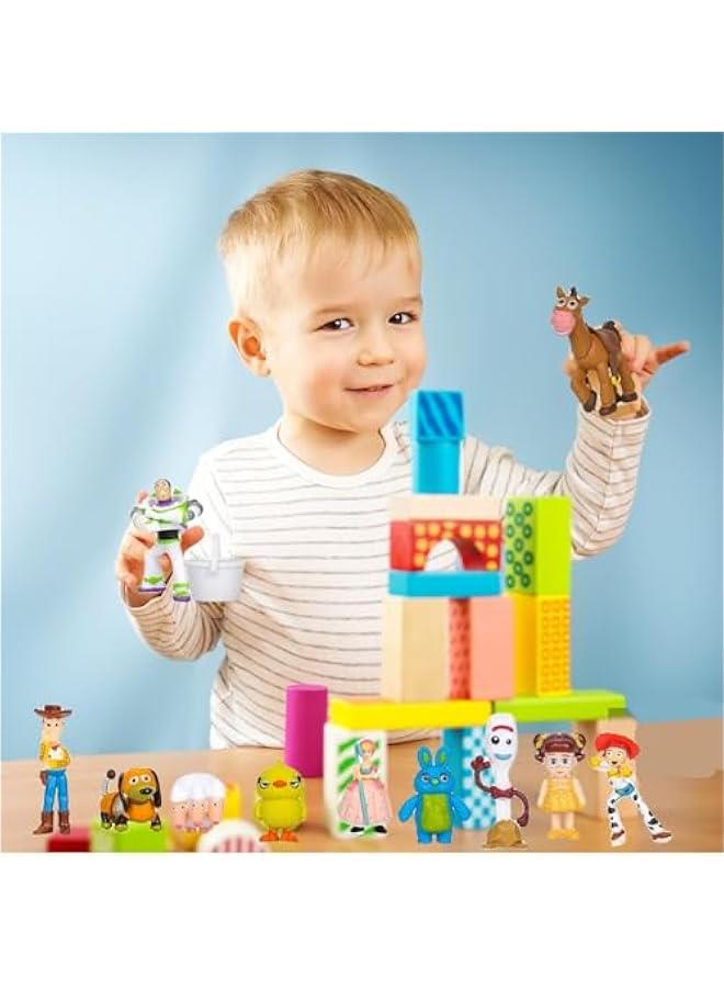 Toy Action Figures Story Toys Set, 1.2-2.8 inches Tall Action Figures with Woody, Buzz and Jessie,Toy Anime Figurines Story Characters(36 Pack)  - Image 4