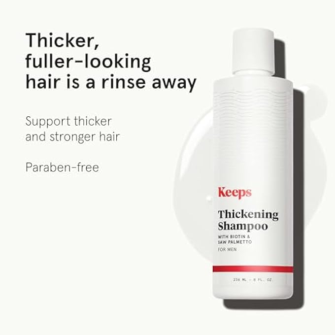 Keeps HAIR THICKENING SHAMPOO FOR FULLER, THICKER LOOKING HAIR, 8 OUNCES - HAIR LOSS, THINNING & REGROWTH TREATMENT - DHT BLOCKER FOR MEN - INFUSED WITH BIOTIN, CAFFEINE, & SAW PALMETTO - Image 2