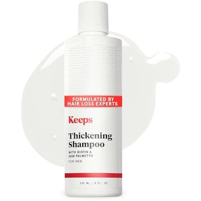 Keeps HAIR THICKENING SHAMPOO FOR FULLER, THICKER LOOKING HAIR, 8 OUNCES - HAIR LOSS, THINNING & REGROWTH TREATMENT - DHT BLOCKER FOR MEN - INFUSED WITH BIOTIN, CAFFEINE, & SAW PALMETTO - Image 1