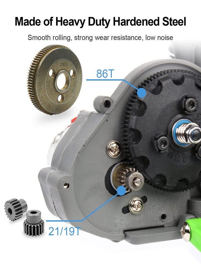 LANDSIN Spur Gear Set Steel 48P 86T Fit for 1/10 Traxxas Slash 2WD Rustler 2WD Stampede 2WD Parts with 19T 21T Pinions Gear Sets Replace 4686 - Image 5