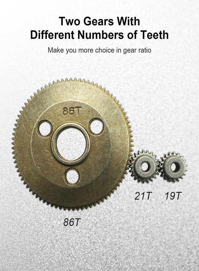 LANDSIN Spur Gear Set Steel 48P 86T Fit for 1/10 Traxxas Slash 2WD Rustler 2WD Stampede 2WD Parts with 19T 21T Pinions Gear Sets Replace 4686 - Image 3