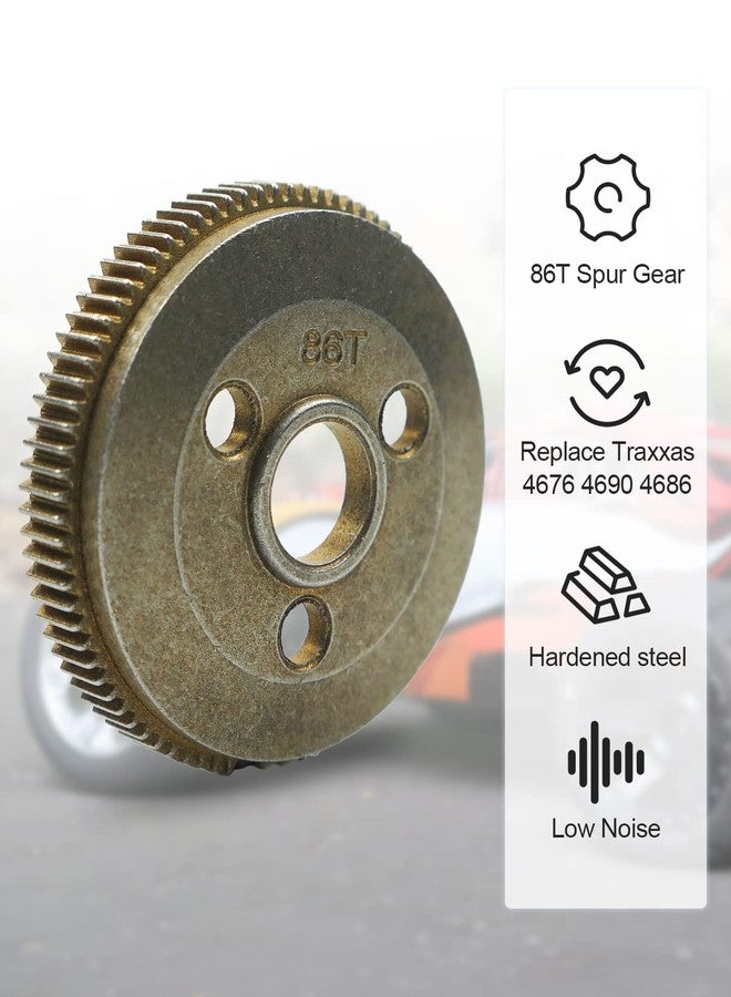 LANDSIN Spur Gear Set Steel 48P 86T Fit for 1/10 Traxxas Slash 2WD Rustler 2WD Stampede 2WD Parts with 19T 21T Pinions Gear Sets Replace 4686 - Image 4