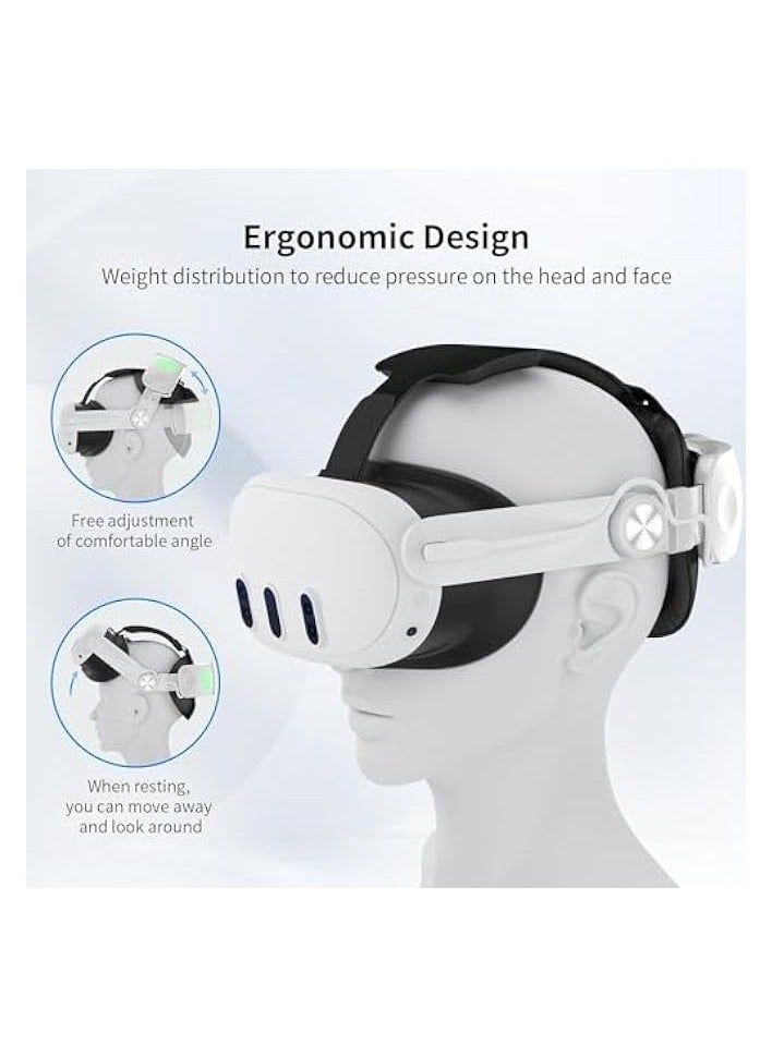 Raxoom Promass Head Strap with Battery Pack for Quest 3: 6000mAh Elite Strap Replacement, Adjustable Headstrap VR Accessories for Quest 3  - Image 2