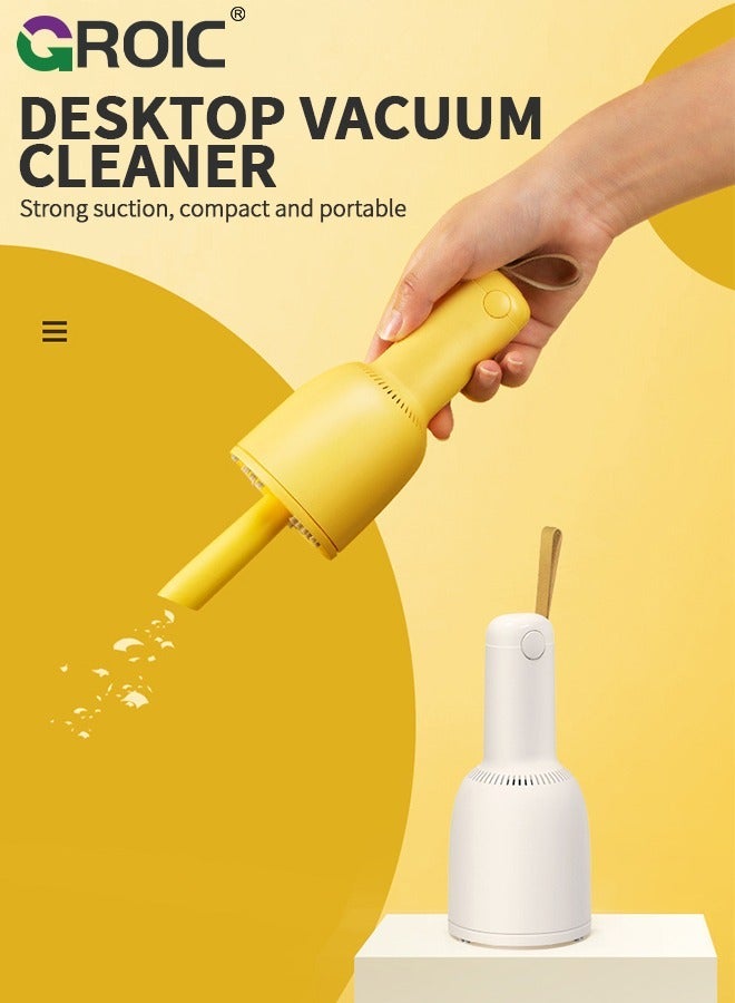 GROIC Mini Desktop Vacuum Cleaner Desk for Picking up Crumbs Eraser Crumbs, Portable Small USB Dust on Tabletop Keyboard Piano - Image 2