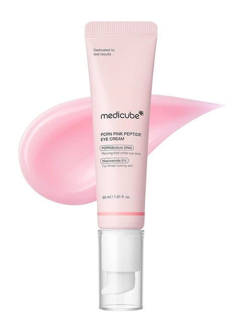 Pdrn Pink Peptide Eye Cream, Salmon DNA Pdrn Pink Peptide Eye Serum with Niacinamide for Fine Lines, Uneven Skin Tone, 30ml