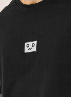 Styli Embroidered Badge Detail Cotton Oversized T-Shirt  - Image 3